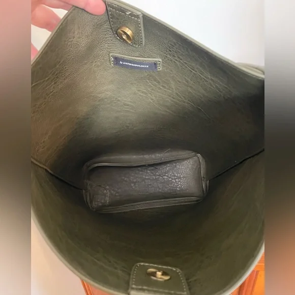 Anthropologie ‘Miranda’ Olive Green Tote Bag - Picture 5 of 7